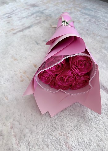 Dantel Detaylı Pembe Gelin Buketi - Görsel 3