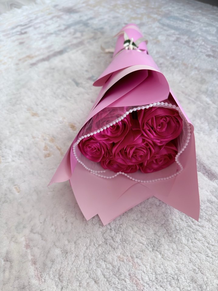 Dantel Detaylı Pembe Gelin Buketi - Görsel 3