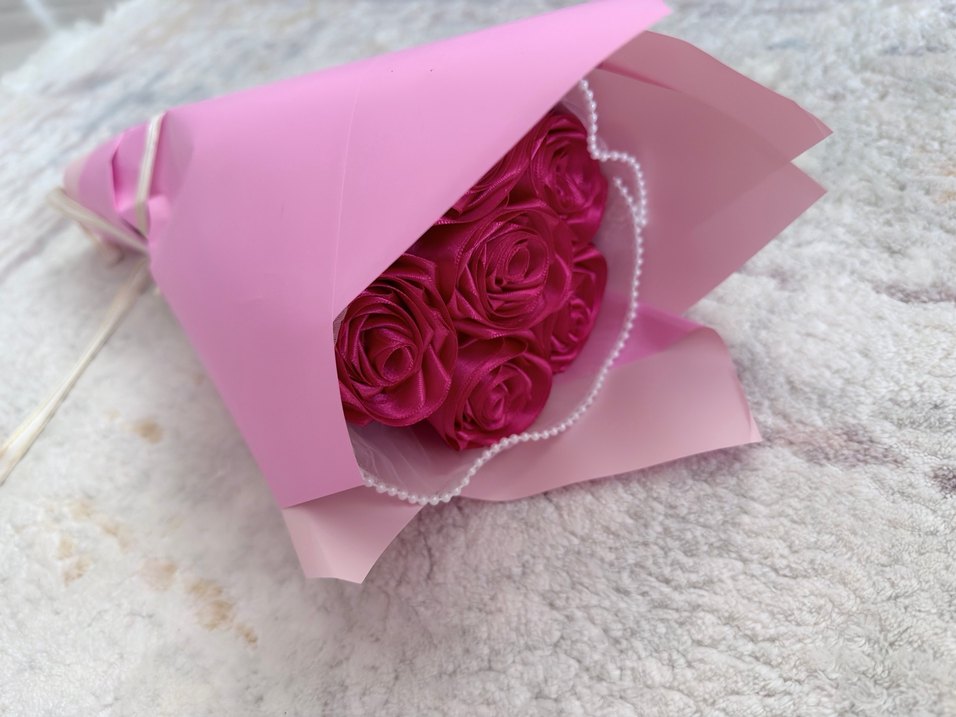 Dantel Detaylı Pembe Gelin Buketi - Görsel 2