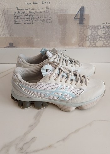 Asics Beyaz Acik Mavi Spor Ayakkabi