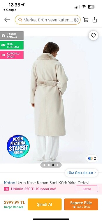 m Beden Kürklü Kaban