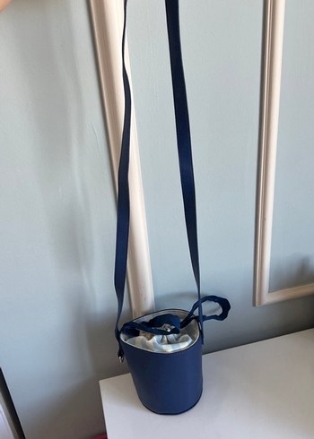 Beden mavi Renk Lacivert Deri Kemerli Kadın Çanta