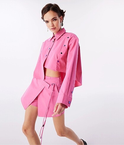 Twist pembe ceket