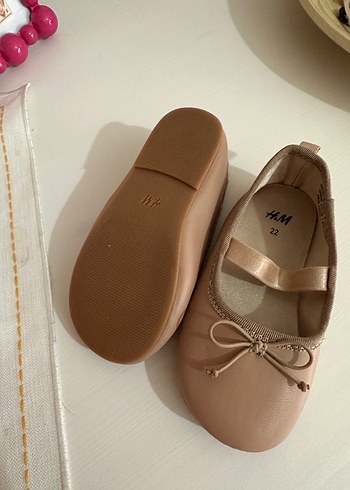 H&M H&M Kız Çocuk Bej Babet Ayakkabı Fiyonk Detaylı