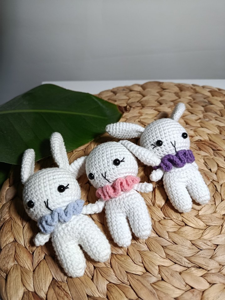 Pastel pembe Amigurumi tavşan Anahtarlık Oyuncak - Görsel 2
