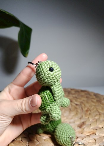 Renkli Yeşil amigurumi tospik amigurumi anahtarlık - Görsel 2