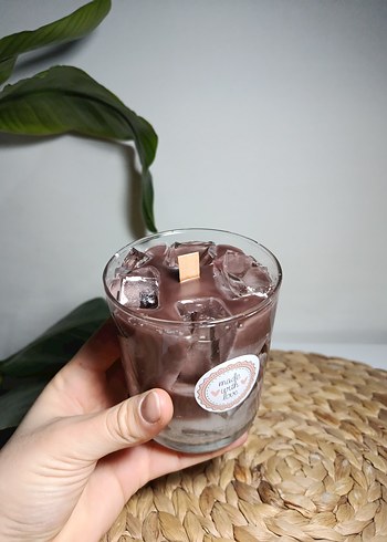 ice latte kahve kokulu el yapımı mum - Görsel 2
