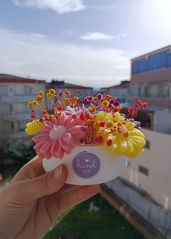 Renkli Çiçek Tasarımlı Dekoratif Mumlar - Görsel 2