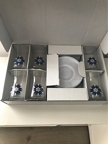 Paşabahçe Paşabahçe desenli çay bardağı seti yeni kutulu