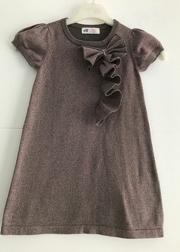H&M marka kız çocuk simli triko elbise