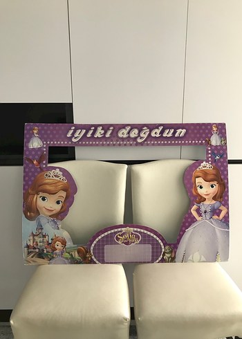 Elsa Prenses Sofia doğumgünü süsü çerçeve kostüm - Görsel 3