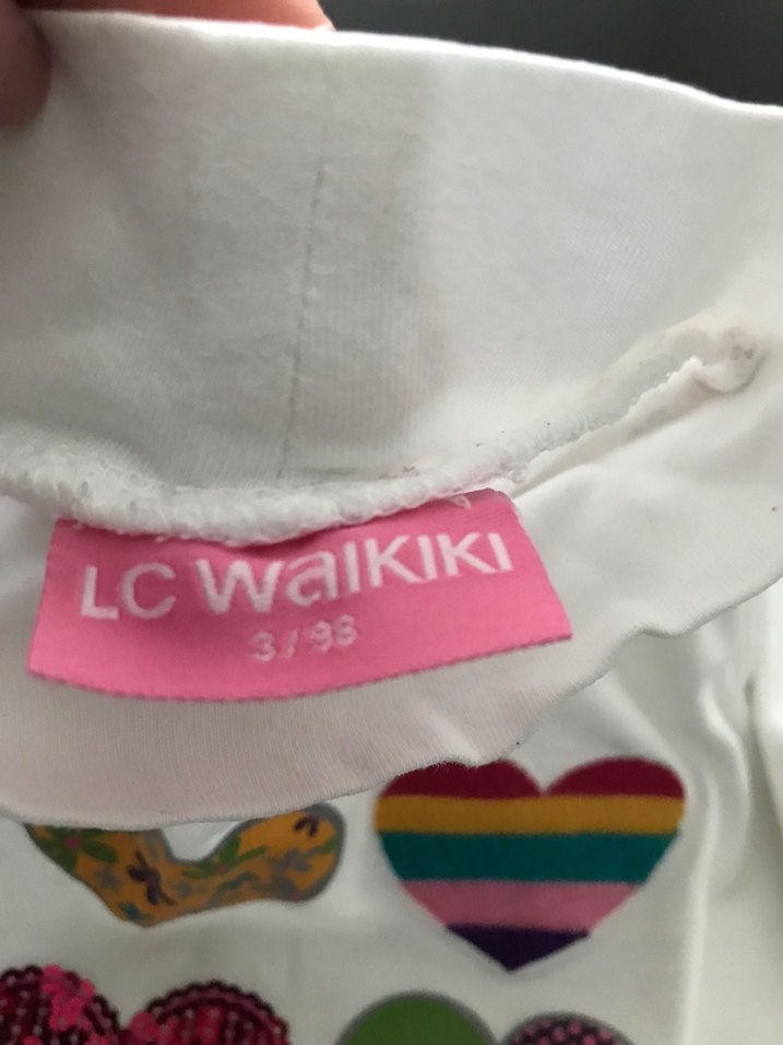 Kız çocuk Kalp Baskılı Uzun Kollu tişört - Görsel 3