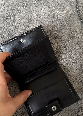 Siyah Yılan Derisi Desenli Erkek Cüzdanı - Görsel 3