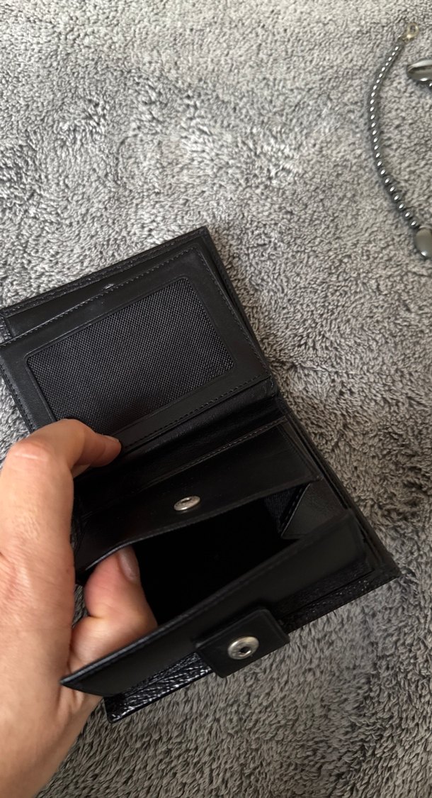 Siyah Yılan Derisi Desenli Erkek Cüzdanı - Görsel 4