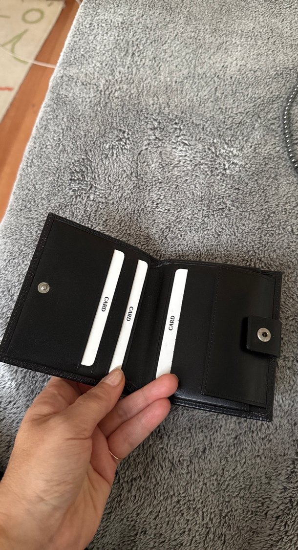 Siyah Yılan Derisi Desenli Erkek Cüzdanı - Görsel 2