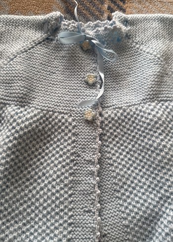 Kız Çocuk bebe mavi Kolsuz Süveter - Görsel 2