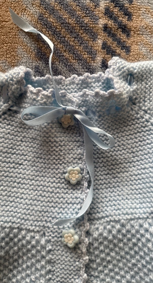 Kız Çocuk bebe mavi Kolsuz Süveter - Görsel 3