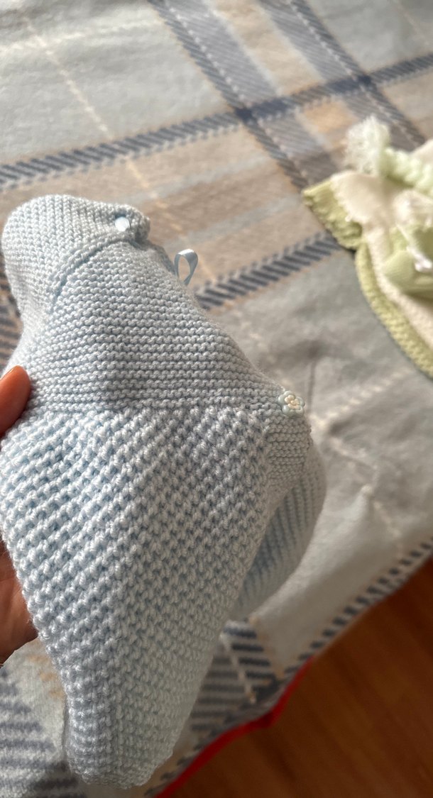 Kız Çocuk bebe mavi Kolsuz Süveter - Görsel 4