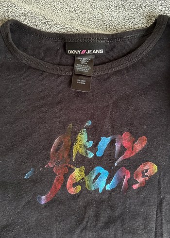 Dkny Kız Çocuk Siyah Uzun Kollu Baskılı Tişört - Görsel 3