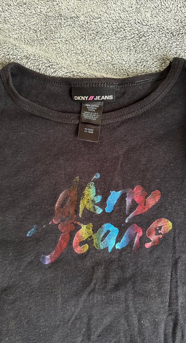 Dkny Kız Çocuk Siyah Uzun Kollu Baskılı Tişört - Görsel 3