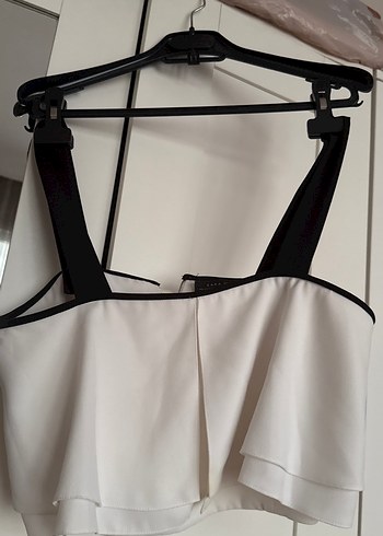 Zara Beyaz Pilili Strappy Büstiyer