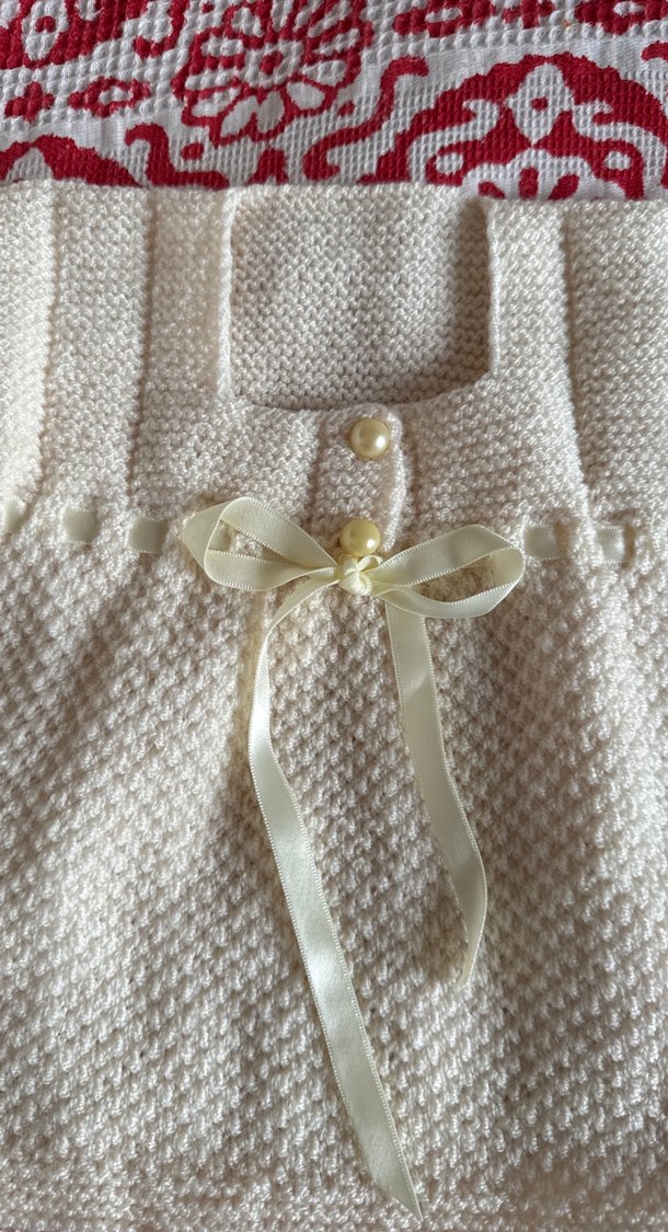 Ekru Örgü Bebek Yeleği — görsel 5/7
