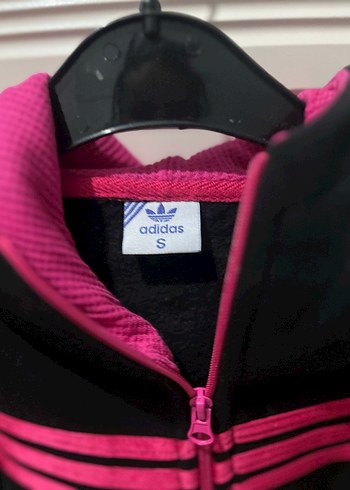 Kapüşonlu Fermuarlı Siyah-Pembe üst - Görsel 5