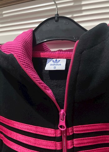 Kapüşonlu Fermuarlı Siyah-Pembe üst - Görsel 2