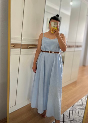 Zara Beyaz Drapeli Uzun Bohem Elbise