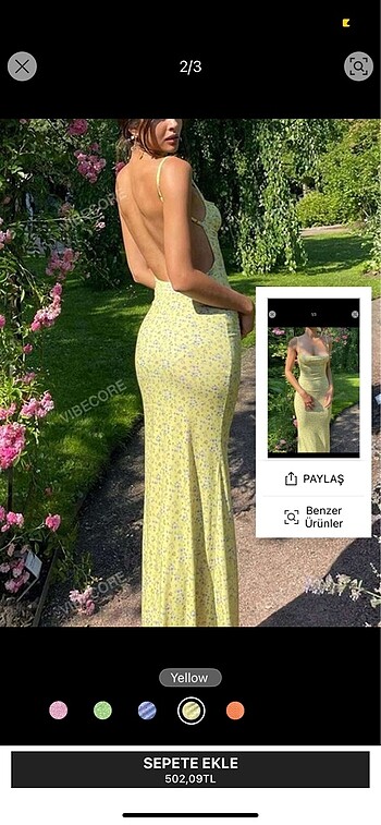 Zara sırt dekolteli çiçekli elbise
