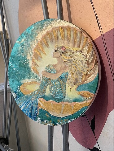  Beden mavi Renk Deniz kızı sipariş üzerine hazırlanır 30x30 cm