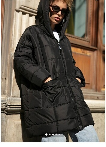 Kadin oversize uzun şişme mont 