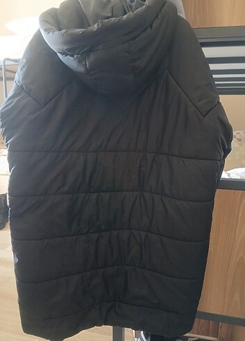 s Beden siyah Renk Kadin oversize uzun şişme mont