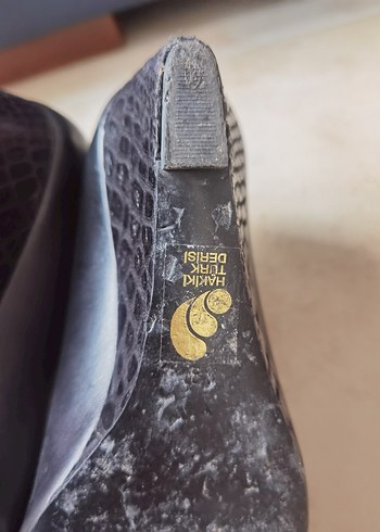 39 Beden siyah Renk Kadın Siyah Deri Topuklu Stiletto