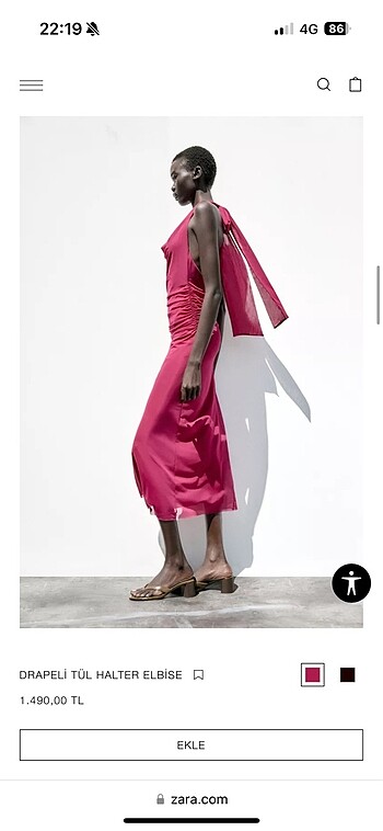 m Beden Zara pembe midi boy 38 beden elbise