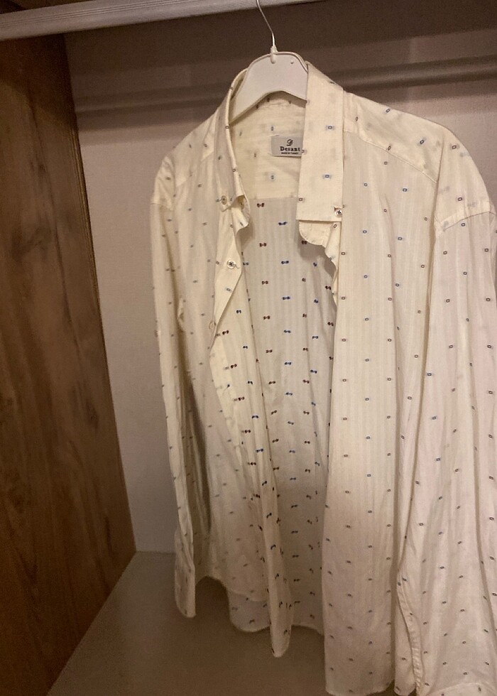 Krem rengi gömlek - Görsel 2