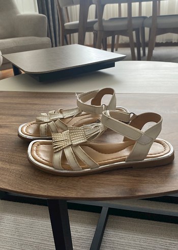 Bej Tokalı Bohem Kız Sandalet - Görsel 2