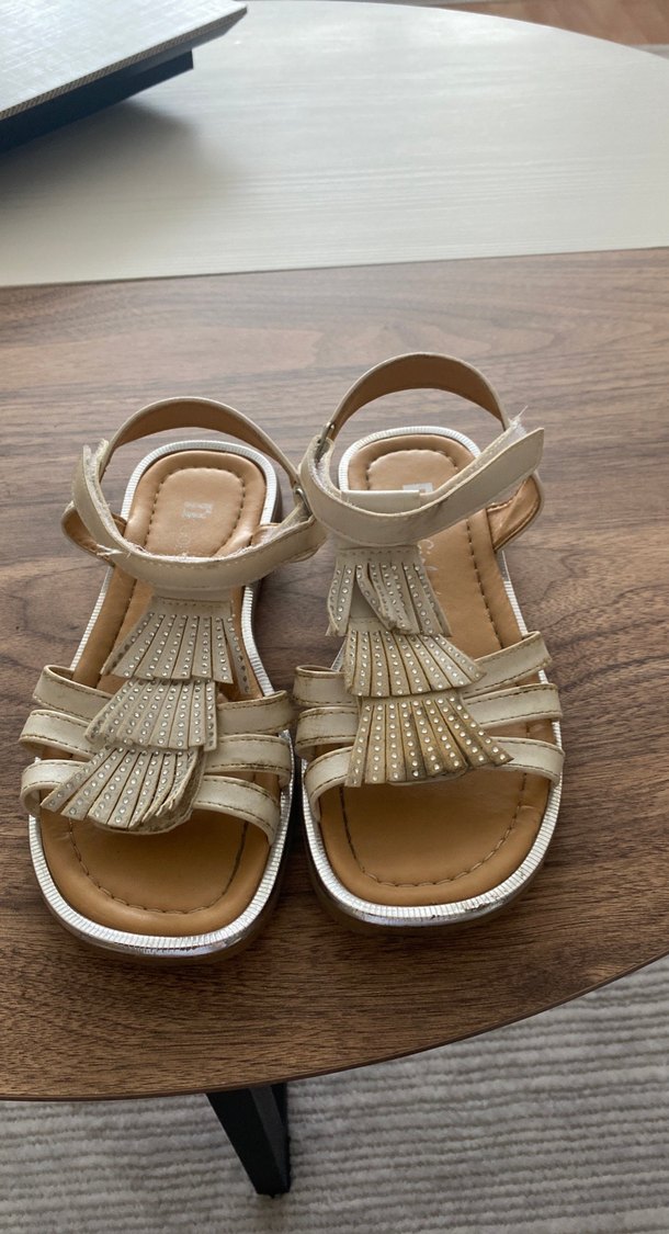 Bej Tokalı Bohem Kız Sandalet - Görsel 5