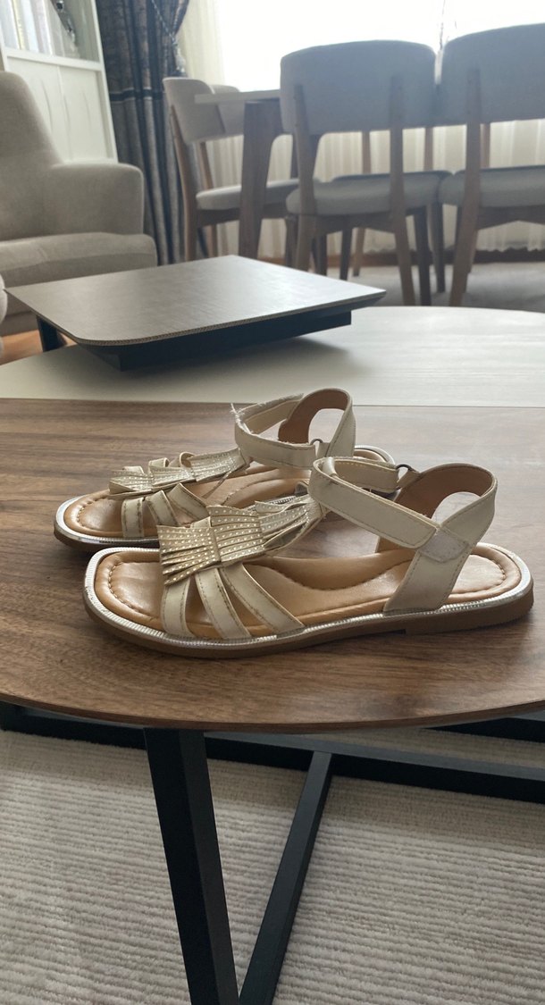 Bej Tokalı Bohem Kız Sandalet - Görsel 2