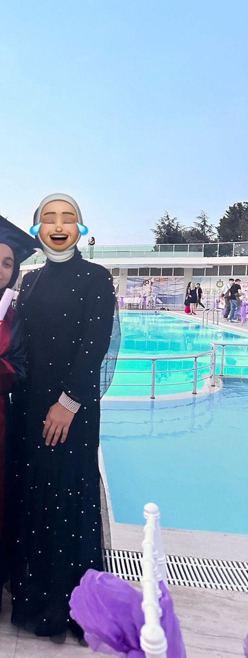 Boncuk İşlemeli Siyah Uzun Kollu Uzun Elbise - Görsel 2