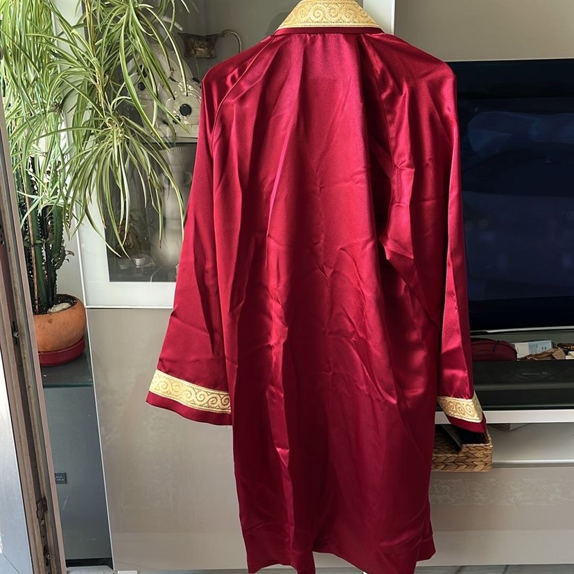 Nıkah  memuru Bordo Nakışlı Uzun Kollu cübbesi - Görsel 4