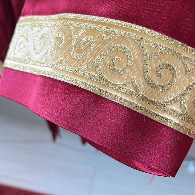 Nıkah  memuru Bordo Nakışlı Uzun Kollu cübbesi - Görsel 3