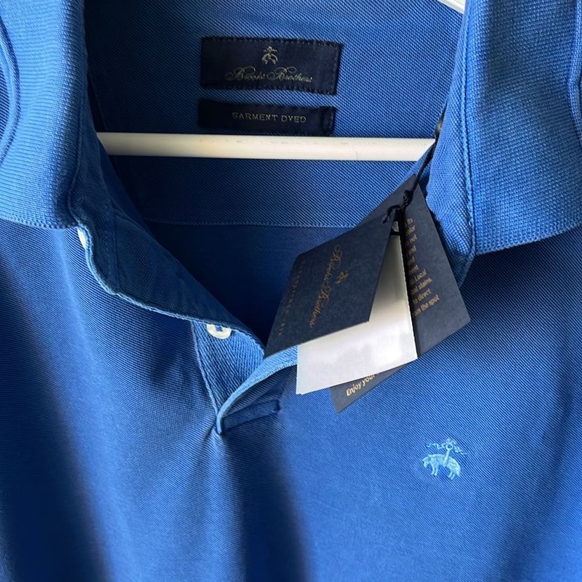 Brooks  Brothers Erkek Mavi Denim Polo Tişört - Görsel 3