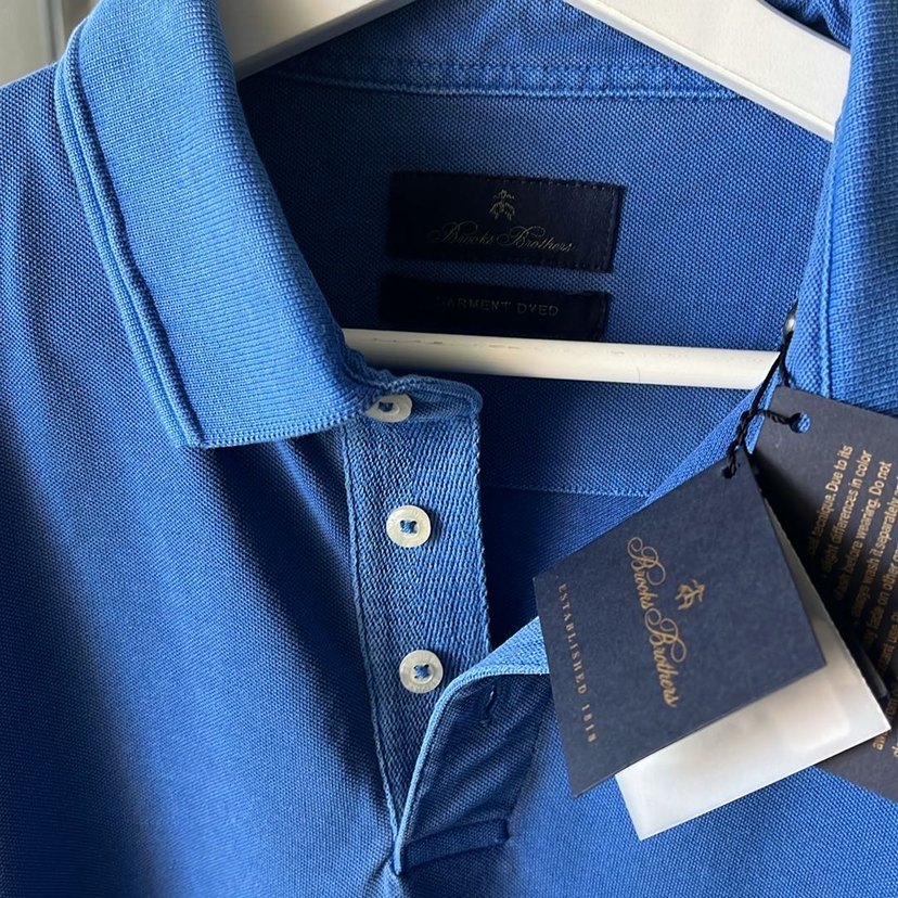 Brooks  Brothers Erkek Mavi Denim Polo Tişört - Görsel 2