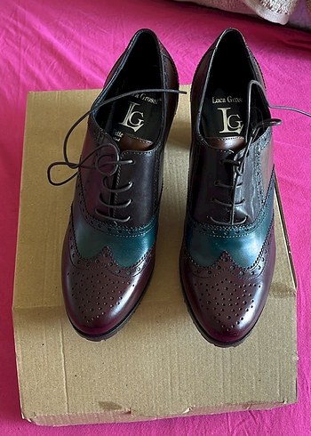 Luca Grossi   Deri Bağcıklı Çok Renkli Erkek Klasik Ayakkabı - Görsel 4