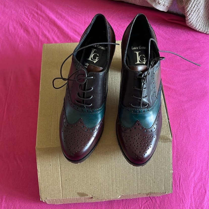 Luca Grossi   Deri Bağcıklı Çok Renkli Erkek Klasik Ayakkabı - Görsel 4