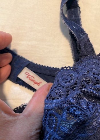 Triumph Lacivert Dantel Midi Sütyen  75/B - Görsel 3