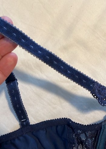 Triumph Lacivert Dantel Midi Sütyen  75/B - Görsel 4