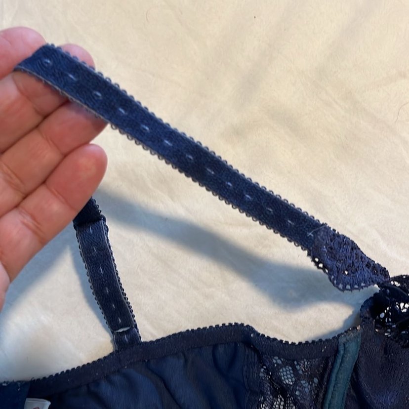 Triumph Lacivert Dantel Midi Sütyen  75/B - Görsel 4