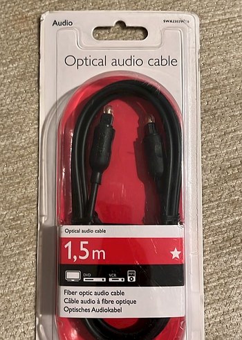 PHILIPS 1,5m Optik Ses Kablosu Kırmızı - Görsel 2